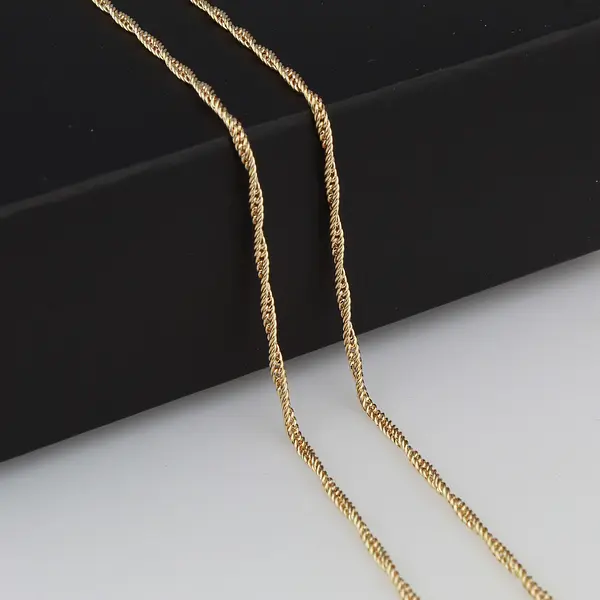 Cadena Lazo Brillante 1mm-45cm Mujer