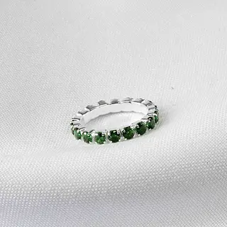 Anillo Tennis Esmeralda Estirable