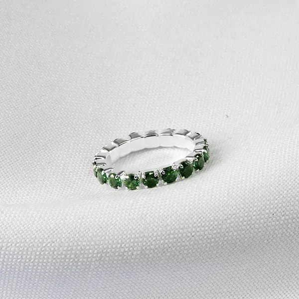 Anillo Tennis Esmeralda Estirable