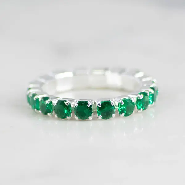 Anillo Tennis Esmeralda Estirable