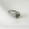 Anillo Corazón Circones Esmeralda