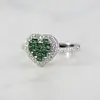 Anillo Corazón Circones Esmeralda