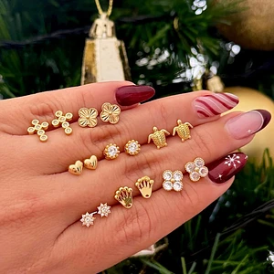 Aretes Oro Laminado 18K | Garantía 5 Años
